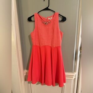 GB girls Orange Casual A-line Halter Sleeveless Dress